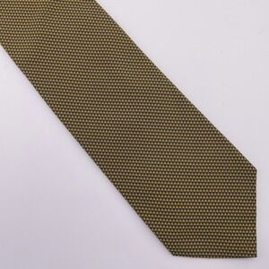 JZ Richards Silk‎ Tie Gold Navy Micro Check Hand Crafted In America Extra Long